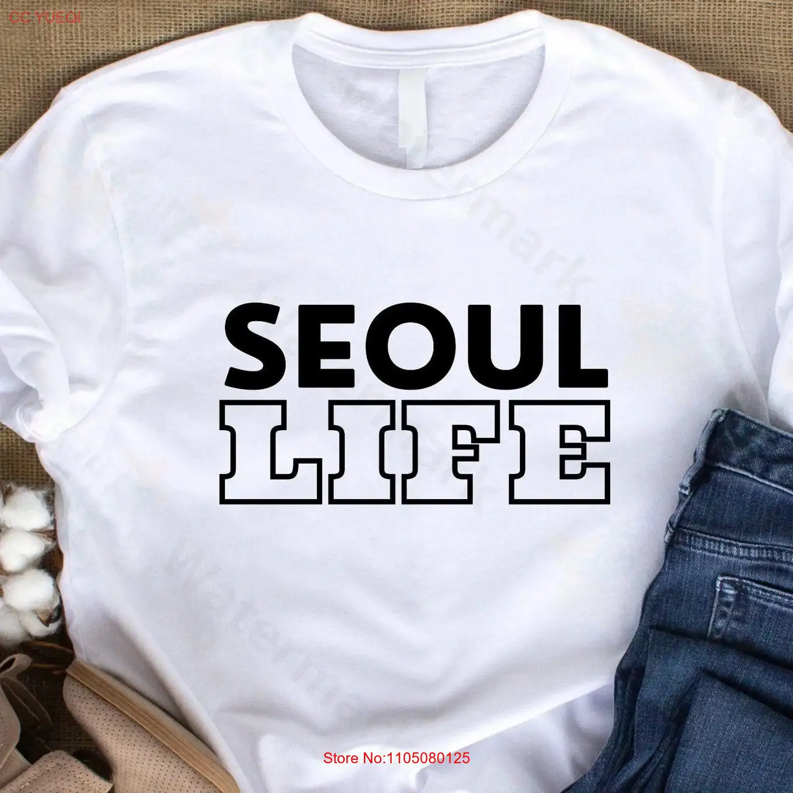 South Korea Lifestyle - ソウルライフシャツ 韓国旅行 韓国スタイル トラベラーラブTシャツ ヴィンテージ ウォッシュド