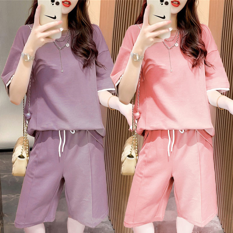 プラスサイズの女性の夏カジュアルルーズパジャマ半袖ホーム服ツ - Korean Lifestyle のレビューと価格