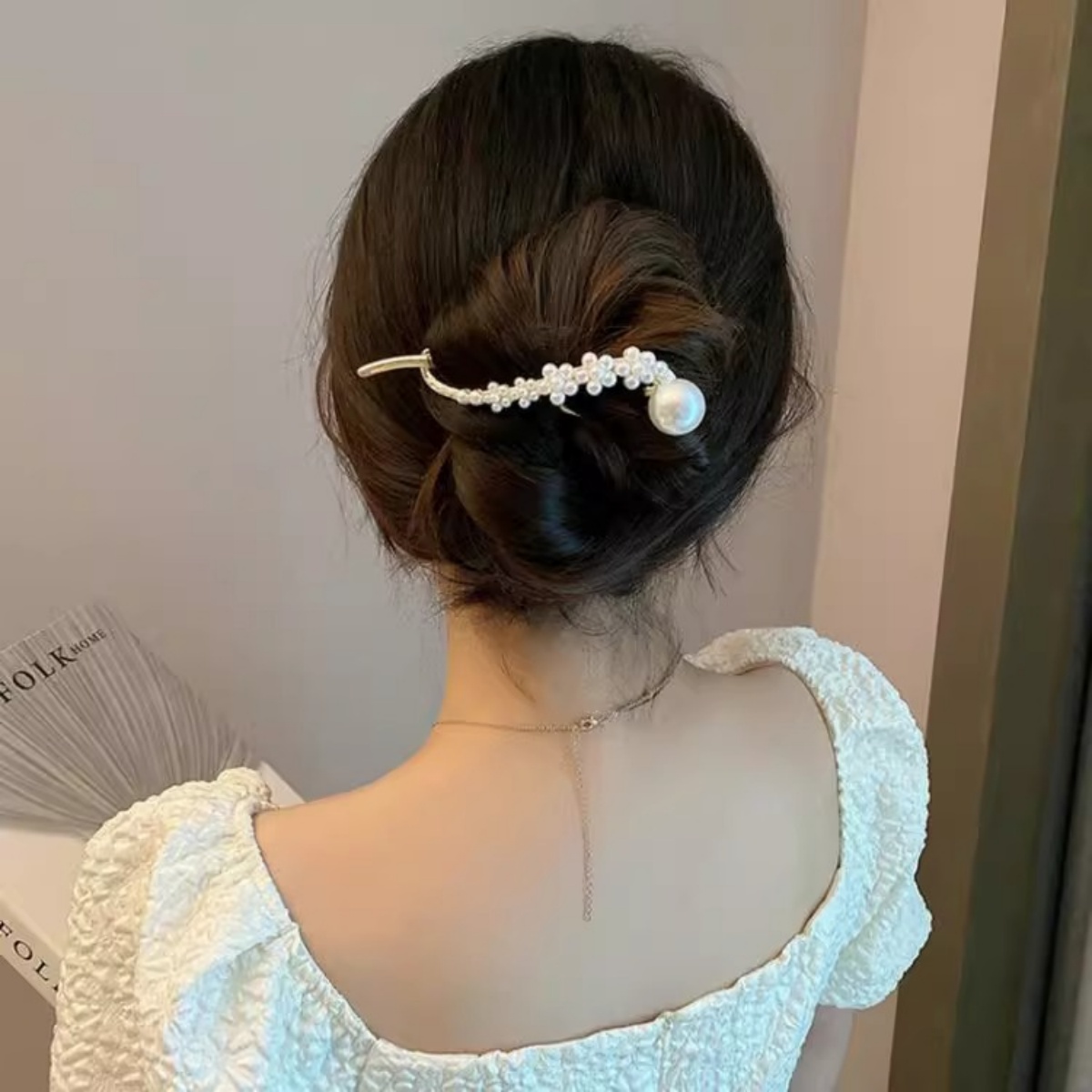 エレガントなグリッターパールヘアクリップ レディース トレン - Lifestyle In Korean のレビューと価格