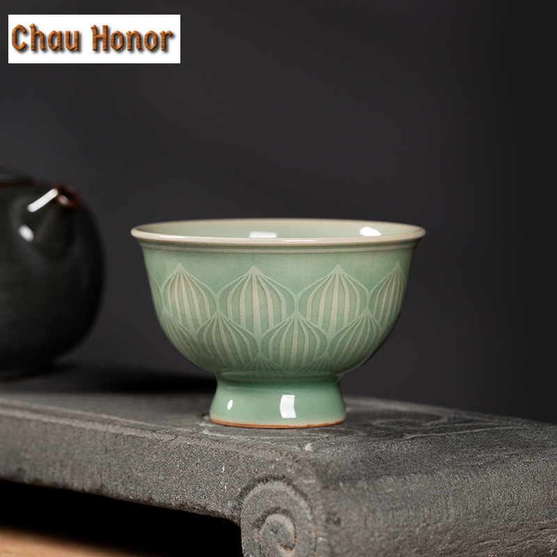 100 ミリリットル手作り龍泉青磁ゴブレットティーカップブテ - Celadon Ceramic Cup のレビューと価格