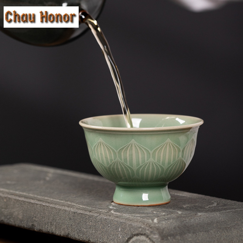 100 ミリリットル手作り龍泉青磁ゴブレットティーカップブテ - Celadon Ceramic Cup のレビューと価格