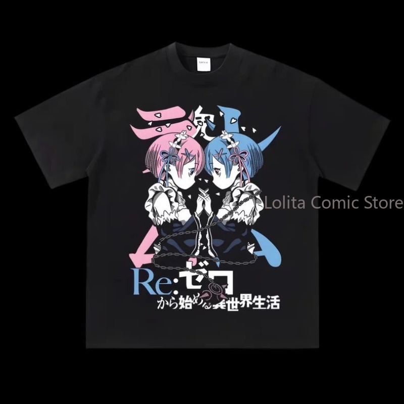 アニメ「Re:ゼロから始める異世界生活」ラム＆レム柄半袖Tシ - South Korea Lifestyle のレビューと価格