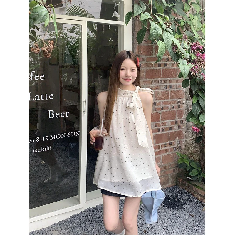 Mexzt-女性のための甘いドットプリントブラウス、エレガン - Korean Lifestyle のレビューと価格