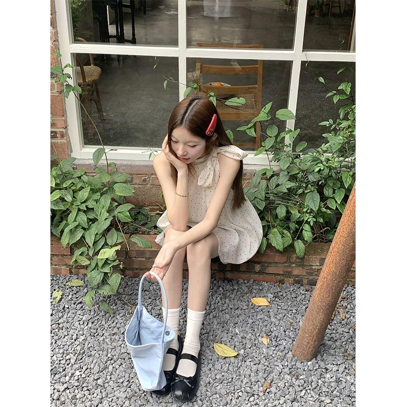Mexzt-女性のための甘いドットプリントブラウス、エレガン - Korean Lifestyle のレビューと価格