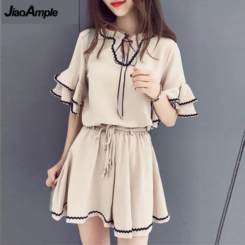 女性用シフォンブラウスとパンツのセット,ヴィンテージセット, - Korean Lifestyle のレビューと価格