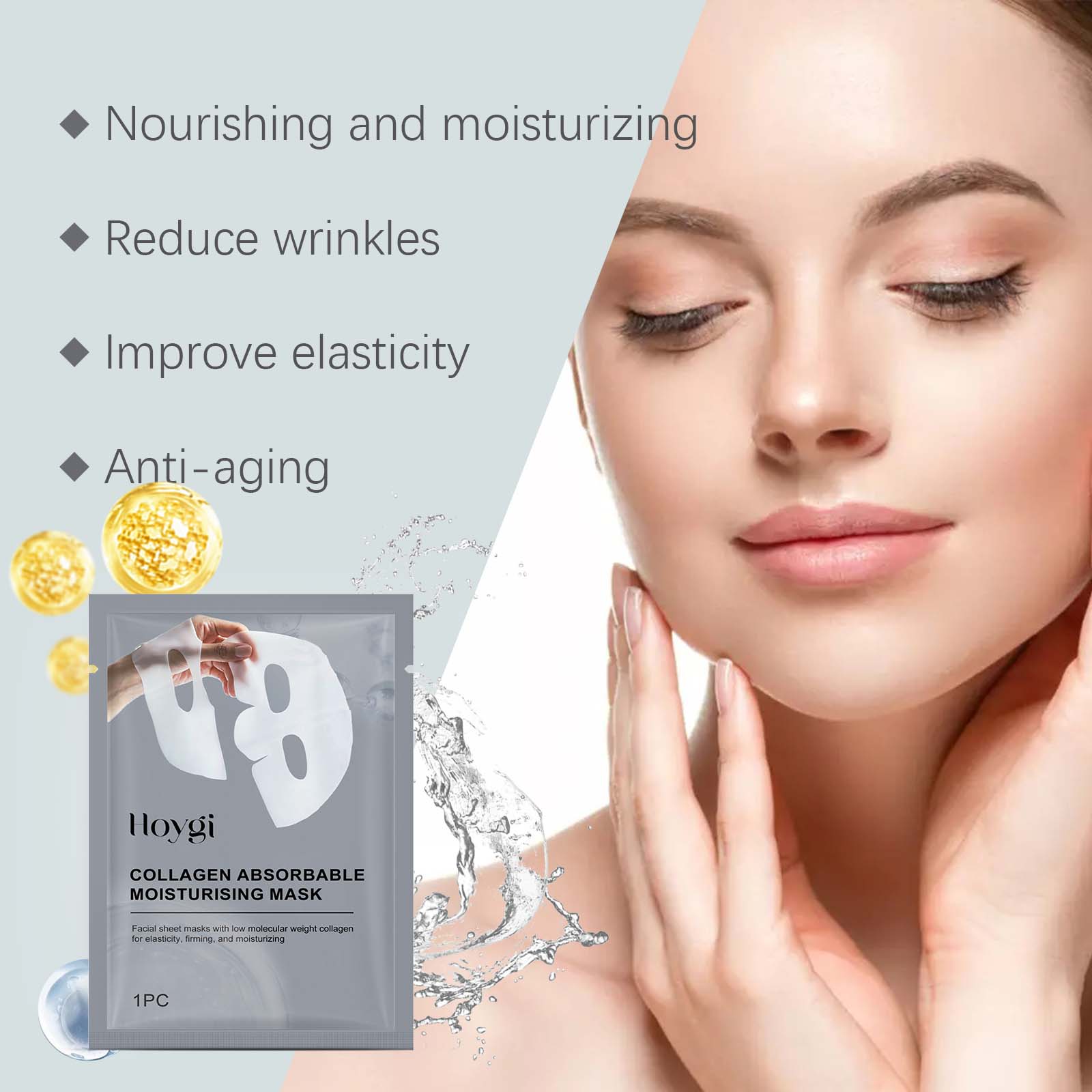 コラーゲンパッチフェイシャルマスク 保湿と潤いを与える オイ - Sheet Mask Collagen のレビューと価格