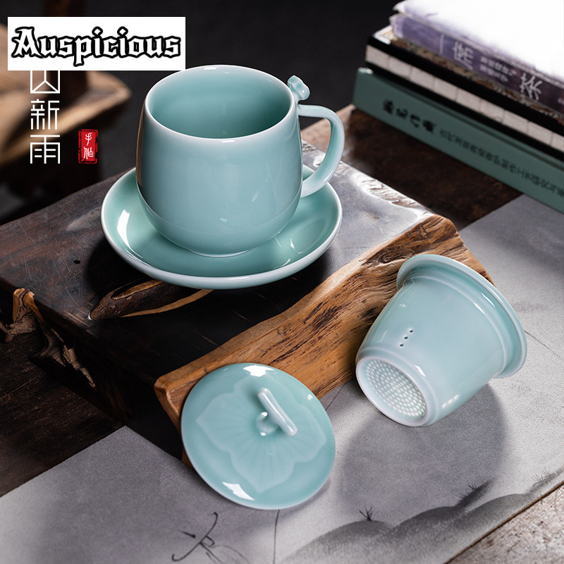 400mlアズール龍泉青磁フィルターティーセパレーターカップ - Celadon Ceramic Cup のレビューと価格